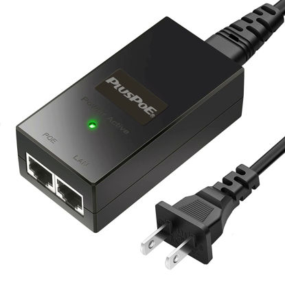 Picture of PoE Injector, 48V Power Over Ethernet Adapter, 10/100Mbps IEEE802.3af/at Compliant for Most Polycom/Aastra/Ubiquiti/Amcrest/Realink IP Camera and Phones