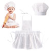 Picture of SPOKKI Baby Photography Prop, Chef Hat Apron Photo Props Costume Come with 2PCS Photography Hair Clips for Infant Twins | 6-24 Months (Girl)