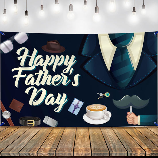 GetUSCart- KatchOn, Happy Fathers Day Banner - XtraLarge, 72x44 Inch, Happy Fathers Day Decorations, Fathers Day Backdrop for Photography, Happy Father's Day Banner, Fathers Day Party Decor