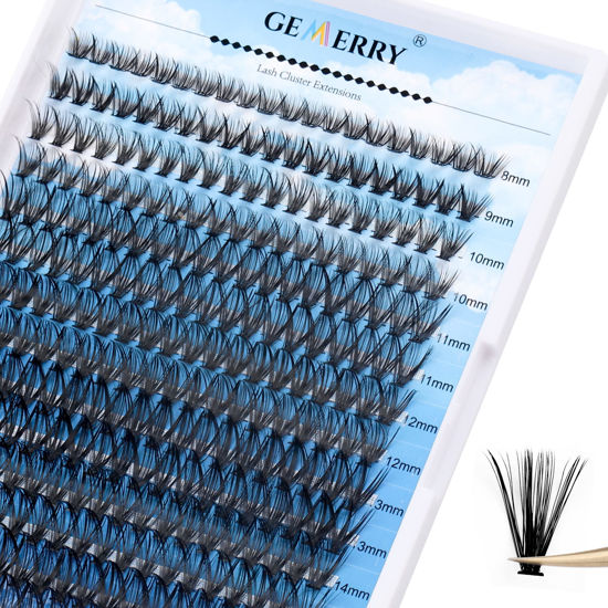 Picture of Individual Lashes GEMERRY 280pcs Large Tray 0.07mm Lash Clusters 40D 8-16 MIX C Curl Cluster Lashes Soft &Natural Individual Lashes Cluster Reusable DIY Eyelash Extensions