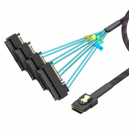 Picture of WORDIMA Mini SAS HD Cable, Internal Mini SAS HD SFF-8087 Host to SFF-8482 Target Hard Disk and SATA Power Cable