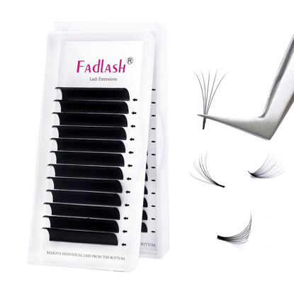 Picture of Easy Fan Volume Lashes FADLASH 0.07 0.05mm Self Fanning Eyelash Extensions C D DD Curl Eyelash Volume Extensions 8-25mm Length (0.07-C, 13mm)