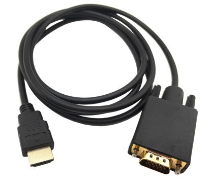 Picture of HDMI to VGA Adapter Cable, Haokiang 6ft/1.8m Gold-Plated 1080P HDMI Male to VGA Male Active Video Converter Cord Support Notebook PC DVD Player Laptop HDTV to D-SUB HD 15 Pin VGA Monitors Projector