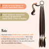 Picture of SEIKEA Long DIY Braided Ponytail Extension with Hair Tie Straight Wrap Around Hair Extensions Ponytail Natural Soft Synthetic Hairpiece Deep Brown Auburn Highlights 34 Inch (After Braided 30 Inch)