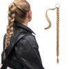 Picture of SEIKEA Long DIY Braided Ponytail Extension with Hair Tie Straight Wrap Around Hair Extensions Ponytail Natural Soft Synthetic Hair Piece Golden Blonde Highlights 20 Inch (After Braided 16 Inch)