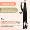 Picture of SEIKEA Long DIY Braided Ponytail Extension with Hair Tie Straight Wrap Around Hair Extensions Ponytail Natural Soft Synthetic Hair Piece Black 20 Inch (After Braided 16 Inch)