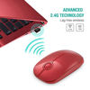 Picture of Jelly Comb 2.4G Slim Wireless Mouse with Nano Receiver, Less Noise, Portable Mobile Optical Mice for Notebook, PC, Laptop, Computer, MacBook MS001 (Pure Red)