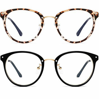 Picture of Blue Light Blocking Glasses for Women Men-FEIDU Round Computer Reading Glasses (2020-z5)