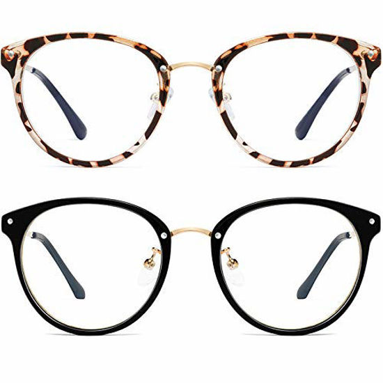 Picture of Blue Light Blocking Glasses for Women Men-FEIDU Round Computer Reading Glasses (2020-z5)