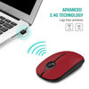 Picture of Jelly Comb 2.4G Slim Wireless Mouse with Nano Receiver, Less Noise, Portable Mobile Optical Mice for Notebook, PC, Laptop, Computer, MacBook - Black and Red