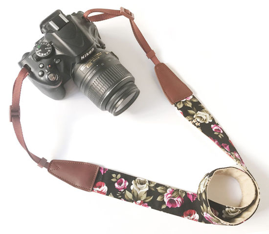 Picture of Alled Camera Strap Neck, Adjustable Vintage Floral Camera Straps Shoulder Belt for Women/Men,Camera Strap for Nikon/Canon/Sony/Olympus/Samsung/Pentax ETC DSLR/SLR