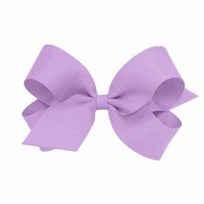 Picture of Wee Ones Girls' Classic Grosgrain Hair Bow on a WeeStay Clip with Plain Wrap, Large, Light Orchid