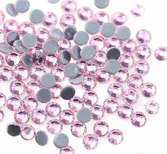 Picture of Jollin Hot Fix Crystal Flatback Rhinestones Glass Diamantes Gems 7.2mm(34ss 288pcs, Pink)