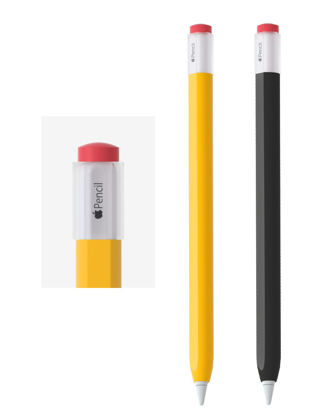 Picture of 2 Pack Silicone Pencil Case Compatible with Apple Pencil 2nd Generation Only,Case Cover Sleeve Accessories Protective Skin Holder(Must Read Installation Instructions) [Yellow,Black]