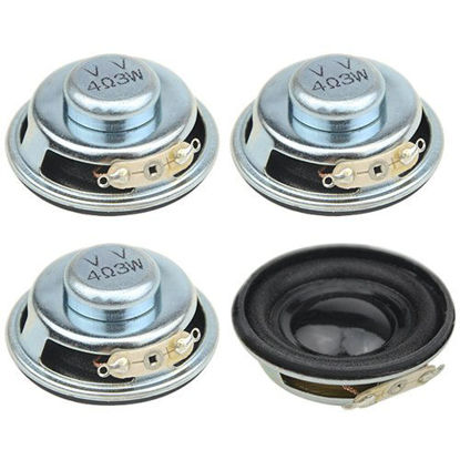 Picture of WMYCONGCONG 4 PCS 1.5" 4ohm 3W Full Range Audio Speaker Stereo Woofer Loudspeaker for Arduino and DIY Speaker, Color Random