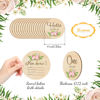 Picture of 16 Pieces Wooden Baby Monthly Milestone Cards Baby Monthly Milestone Marker Discs Double Sided Monthly Milestone Wooden Circles Baby Months Signs for Baby Shower Newborn Photo Props(Flower)