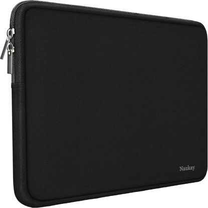 Picture of Naukay Laptop Case Sleeve,13-13.3 Inch Resistant Neoprene Laptop Sleeve/Notebook Computer Pocket Case/Tablet Briefcase Carrying Bag Compatible with MacBook Pro,MacBook Air,Notebook Computer-(Black)