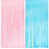 Picture of Pink and Blue Party Photo Backdrop - GREATRIL Foil Fringe Tinsel Streamers for Gender Reveal/Boy or Girl/Pastel/Easter/Baby Shower/Birthday Party Decoration - 3.2ft X 8.2ft - 2 Packs