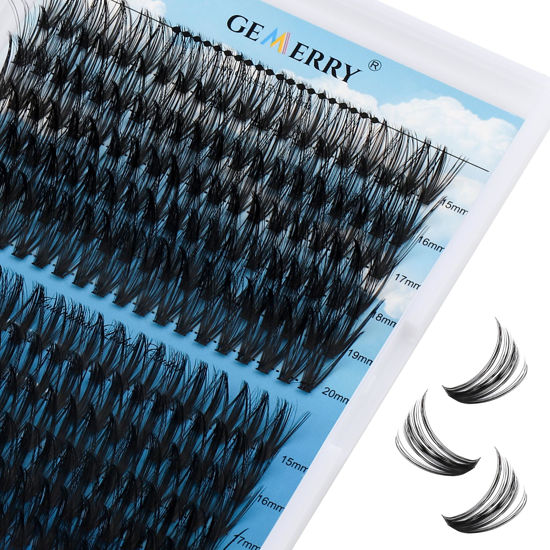 Picture of Lash Clusters 240pcs Individual Lashes 0.07mm 40P+50P D Curl Mix 15-20mm Cluster Lashes Natural Soft Mixed Tray Eyelash Clusters DIY Eyelash Extensions By GEMERRY