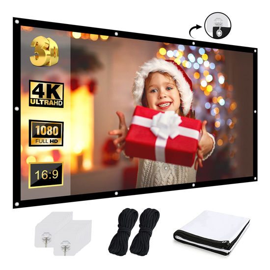 Picture of Projector Screen 92 inch, Leapwell Outdoor Portable Movie Projector Screen Foldable 4K HD Indoor Video Projection Screen for Home, Party