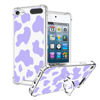 Picture of OOK Compatible with iPod Touch5/6/7 Generation Case Ring Holder for Girls Woman,Soft TPU Bumper PC Back Shockproof Protective Case-Purple Cow Print