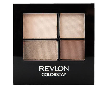 Picture of REVLON ColorStay 16 Hour Eyeshadow Quad with Dual-Ended Applicator Brush, Longwear, Intense Color Smooth Eye Makeup for Day & Night, Addictive (500), 0.16 Oz