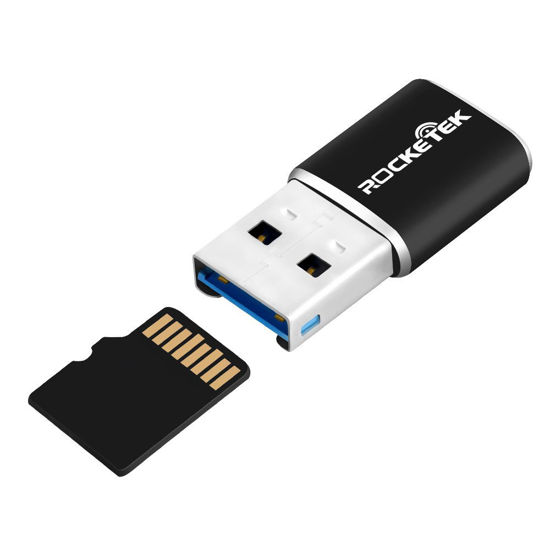 Picture of Rocketek Aluminum USB 3.0 Portable Memory Card Reader Adapter for Micro SD Card/TF Card Reader Adapter