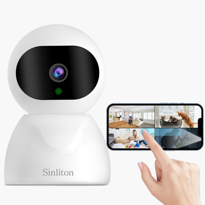 Picture of Sinliton WiFi Security Camera, 1080P Baby Monitor with Phone App, Dog and Cat Pet Cameras, 2.4GHz Indoor Surveillance Cameras with Night Vision, Motion Detection, Alert Functions, SD/Cloud Storage