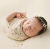 Picture of EDERA Newborn Photography Props Baby Photoshoots Pearl Headbands Girl Photo Posing Tieback (H Ivory)