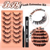 Picture of Lash Extension Kit Natural Cluster Lashes Wispy Individual Eyelashes Lash Bond and Seal with Tweezers Curly Eyelash Clusters DIY Lashes Kit that Look like Extensions by Eefofnn