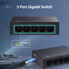 Picture of 5 Port Gigabit Ethernet Switch Unmanaged,NICGIGA Network Ethernet Splitter, Desktop or Wall Mount, Fanless, Plug and Play,Metal casing, Mini Body.