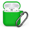 Picture of Airpods Case Cover, LELONG Soft Silicone Protective Case Cover with Keychain for Apple Airpods 2nd 1st Charging Case Men Women [Front LED Visible] Black (Dark Green)