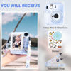 Picture of Rieibi Clear Case for Fuji Instax Mini 12/Polaroid mini 12, Case for Fujifilm Instax Mini 12 Instant Camera with Back Photos Pocket, Shoulder Strap and Beautiful Sticker - Blue