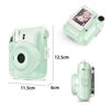 Picture of Rieibi Clear Case for Polaroid Fuji Instax Mini 12, 10 Photos Storing Pocket for Fujifilm Instax Mini 12 Instant Camera, Removable Shoulder Strap and Beautiful Sticker for Instax mini 12 - Green