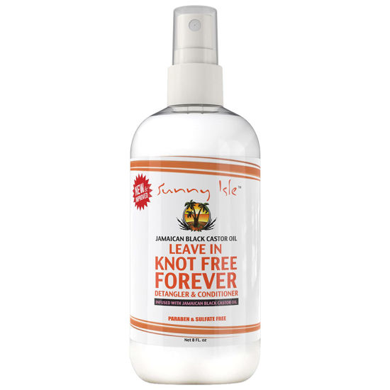 Picture of Sunny Isle Jamaican Black Castor Oil Knot Free Forever Leave-In Detangler & Conditioner 8oz | Moisturizes & Stimulates Hair Growth | Softens & Detangles | Eliminates Frizz | Men & Women