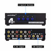 Picture of AuviPal 4-Way RCA Switch, 4 in 1 Out Composite Switcher, Video L/R Stereo Audio AV Selector Box for DVD VCR VHS AV Receiver PS2 Nintendo Game Consoles