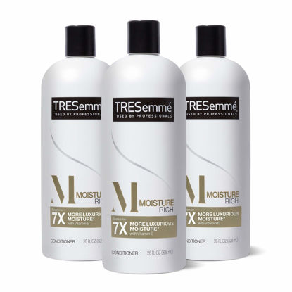 Picture of TRESemmé Conditioner Moisture Rich 3 Count for Dry Hair Professional Quality Salon-Healthy Look and Shine Moisture Rich Formulated with Vitamin E and Biotin 28 oz