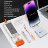 Picture of Keyboard Brush, JiaTeums Keyboard Cleaner Kit Wipe with Microfiber Cloth and 5ml Mist Spray with Cell Phone Stand, for Computer, MacBook, Laptop, iPhone, Airpods pro, Ipad, Headphone (Orange)