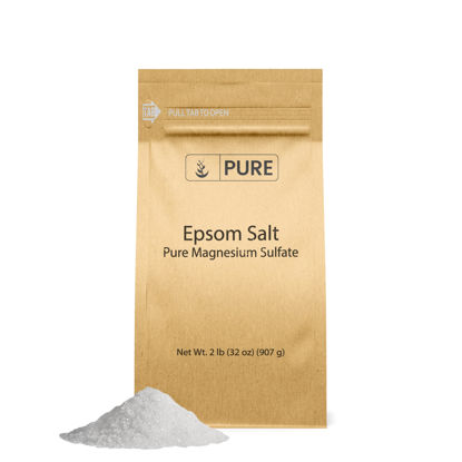 Picture of Pure Original Ingredients Epsom Salt (2 lb) Pure Magnesium Sulfate, Food Grade, Soaking Solution.