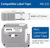 Picture of COLORWING M-K231 Replacement for Brother P Touch M Tape M-K231s MK231 M231 for Brother PTouch PT-M95 PT-90 PT-70 PT-65 PT-85 Label Maker Refills, 12mm 0.47inch White, 4-Pack