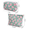 Picture of SOIDRAM 2 Pieces Floral Makeup Bag Large Cosmetic Bag Capacity Canvas Travel Toiletry Bag Organizer Cute Makeup Brushes Aesthetic Accessories Storage Bag for Women