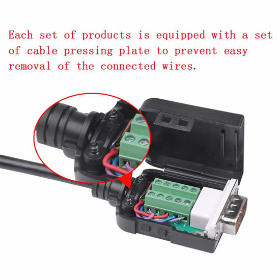 Getuscart Anmbest 2pcs Db9 Solderless Rs232 D Sub Serial To 9 Pin Port Terminal Male Adapter 1834