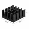 Picture of Easycargo 30pcs 14mm Heatsink 14x14x7mm, with Thermal Conductive Adhesive Glue, Black Anodized Aluminum Heat Sink for Cooling Cooler GPU Chips VRAM VGA VRAM RAM (14mmx14mmx7mm)