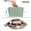 Picture of Ethereal Green Makeup Bag Small Cosmetic Bag Double Layer Makeup Organizer Bag Large Capacity Travel Makeup Bag Travel Toiletry Bag Accessories