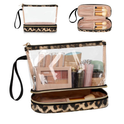 Picture of Ethereal Clear Makeup Bag, Leopard Makeup Organizer Bag Travel Makeup Bag for Women Small Cosmetic Bag Portable Makeup Bag for Purse