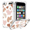 Picture of KANGHAR iPod Touch 7/6/5 Case, Cute Cow Print with Screen Protector,Kickstand Ring Holder Soft TPU Bumper Shockproof Cover for iPod Touch 5th/6th/7th Generation-Pink Brown