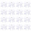 Picture of 16PCS 8" Large Cheer Hair Bows Ponytail Holder Elastic Band Handmade for Cheerleading Teen Girls College Sports (16 Pcs White)