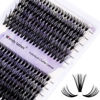 Picture of Cluster Eyelashes 30D/40D 240PCS 12-16mm Mixed Individual Lashes CC Curl 0.07mm Matte Black Cluster Eyelash Extensions Soft Lightweight Individual Lashes Cluster 3D Effect (30/40D-CC, 12-16mm Mixed)