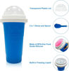 Picture of KIKOOPUS Magic Quick Frozen Smoothies and Cooling Cup, Double Layer with a Cup Brush, Cartoon Stickers, Straw Brush (Blue)