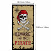 Picture of Beware of Pirates Door Banner Pirate Party Decoration Pirate Backdrop Halloween Birthday Party Photo Booth Props Pirate Theme Party Supplies